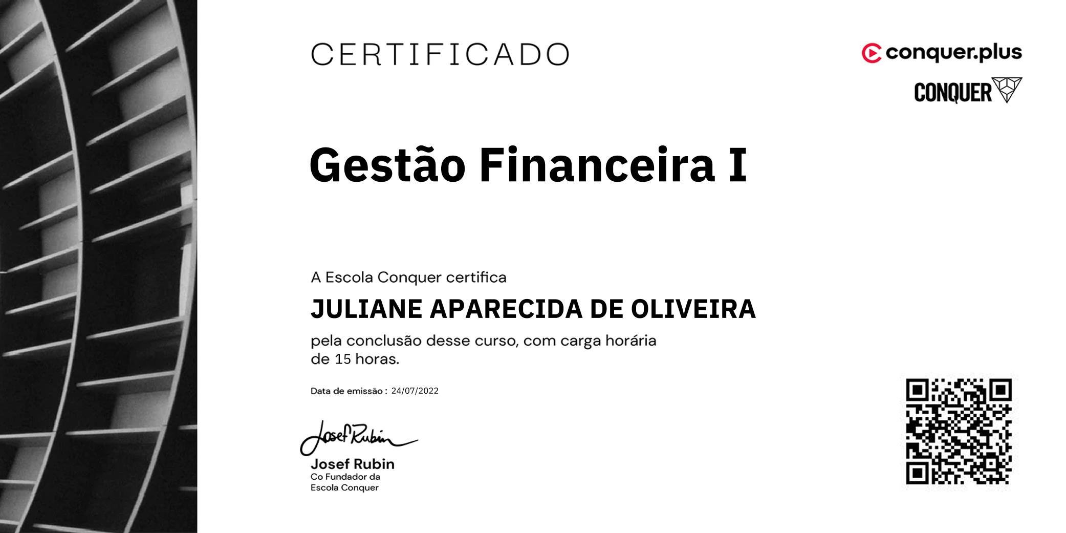 Certificado de Gestão Financeira I
